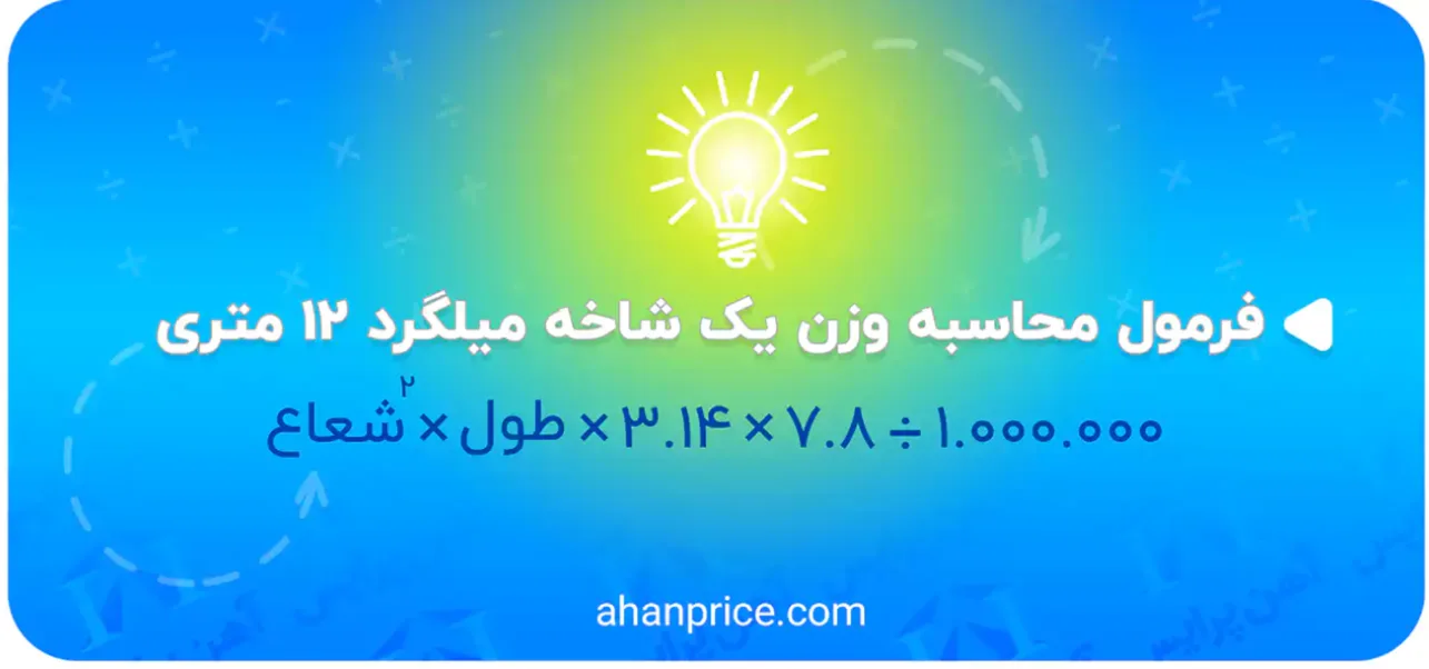 فرمول محاسبه وزن میلگرد